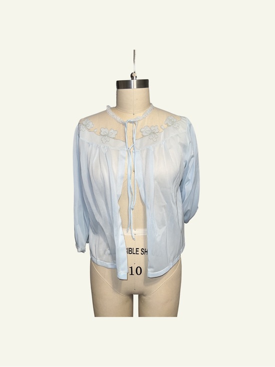Tops - Light Blue Floral Vintage sleepwear